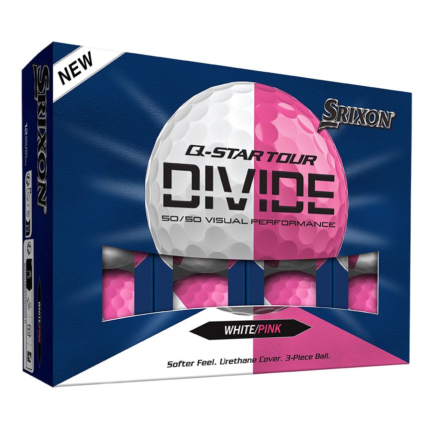 Q-STAR TOUR DIVIDE Golf Balls - White/Pink