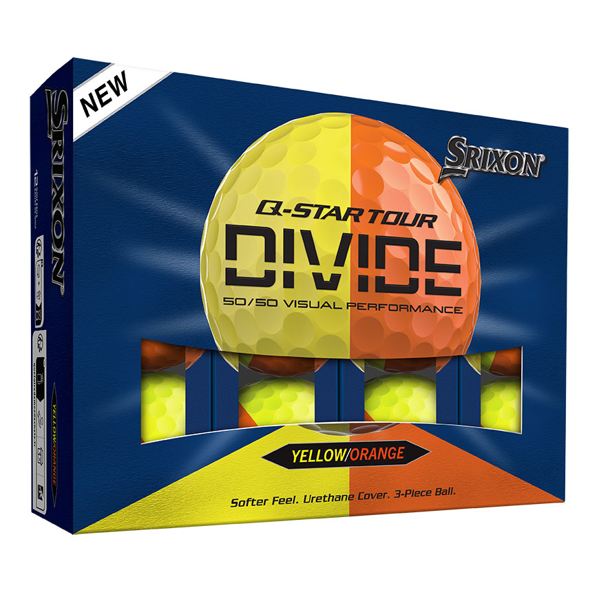 Q-STAR TOUR DIVIDE Golf Balls - Yellow/Orange