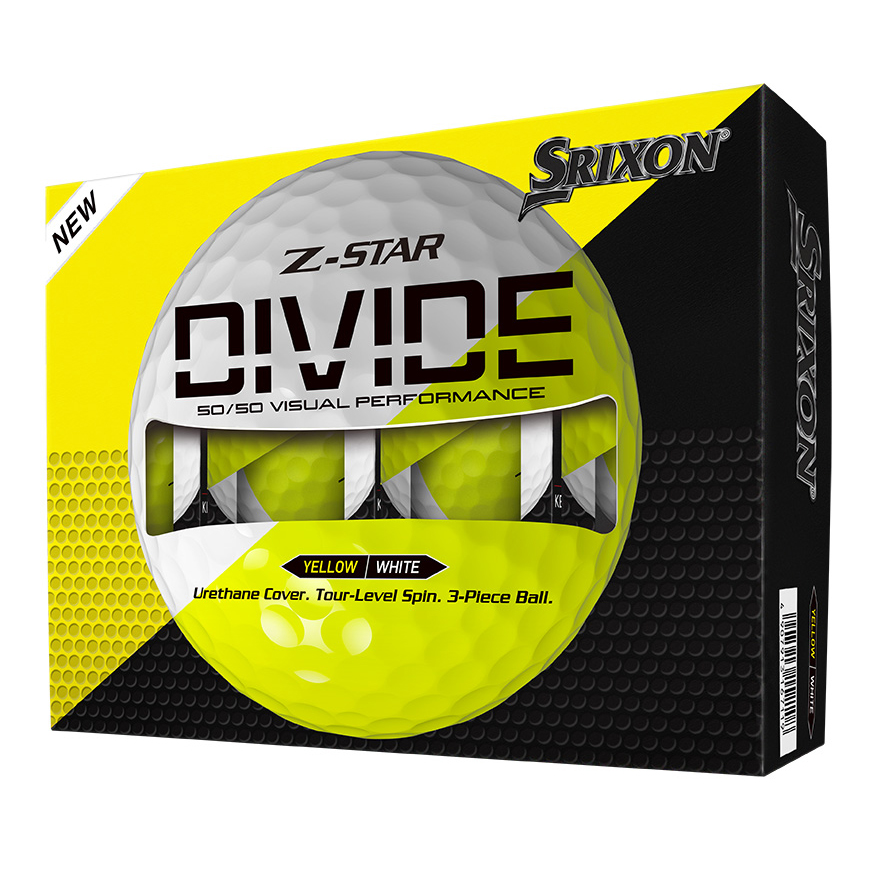 Z-STAR DIVIDE Golf Balls,White / Tour Yellow