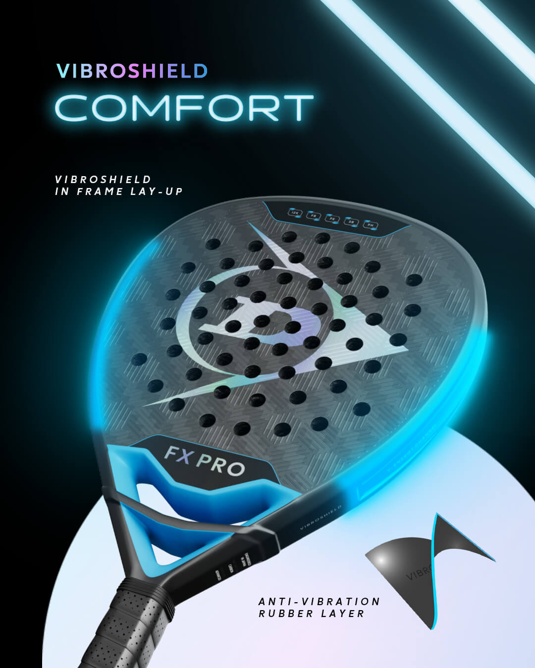 VIBROSHIELD Comfort | Vibroshield in frame lay-up. Anti-vibration rubber layer.